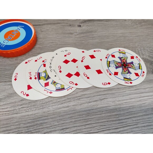 VANTAGE Round Playing Cards Deck, Unused, Good Condition Vintage - Picture 4 of 5